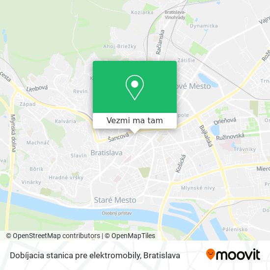 Dobíjacia stanica pre elektromobily mapa