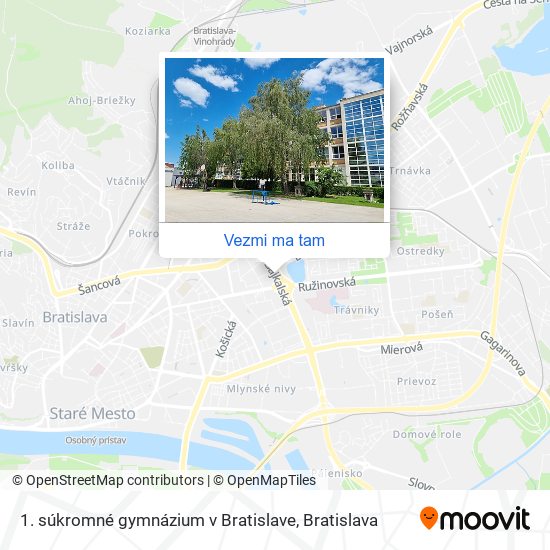 1. súkromné gymnázium v Bratislave mapa