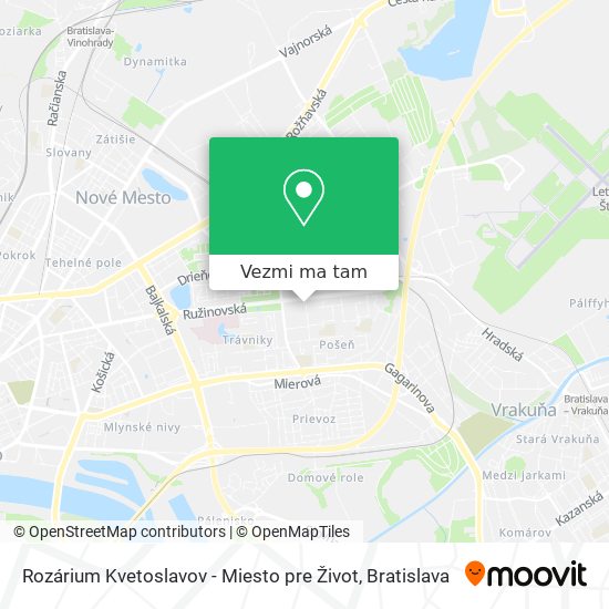 Rozárium Kvetoslavov - Miesto pre Život mapa