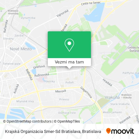 Krajská Organizácia Smer-Sd Bratislava mapa