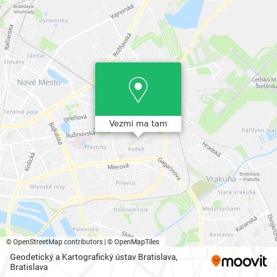 Geodetický a Kartografický ústav Bratislava mapa