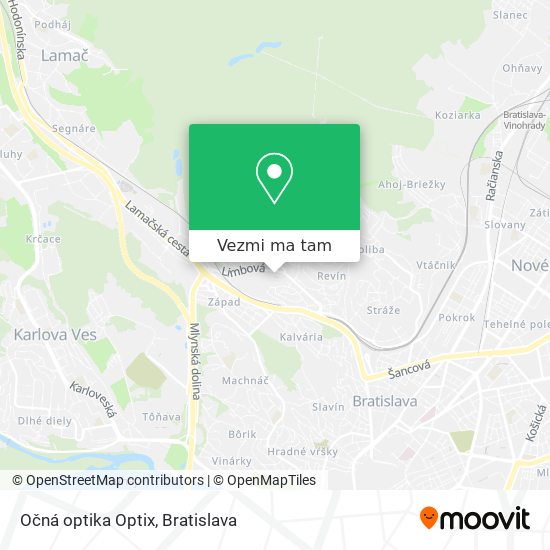 Očná optika Optix mapa