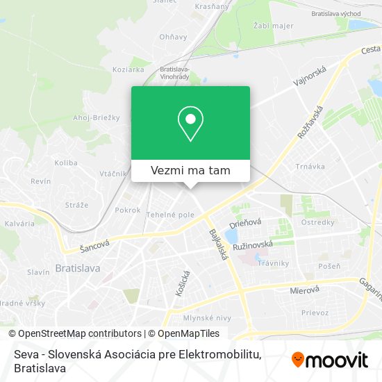 Seva - Slovenská Asociácia pre Elektromobilitu mapa