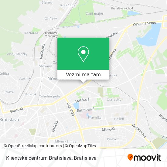 Klientske centrum Bratislava mapa