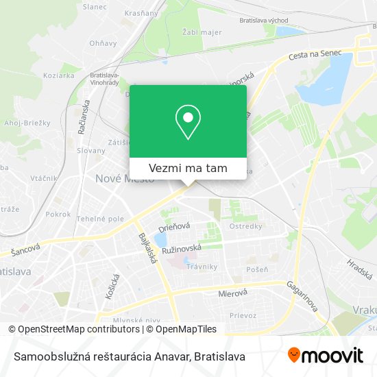 Samoobslužná reštaurácia Anavar mapa