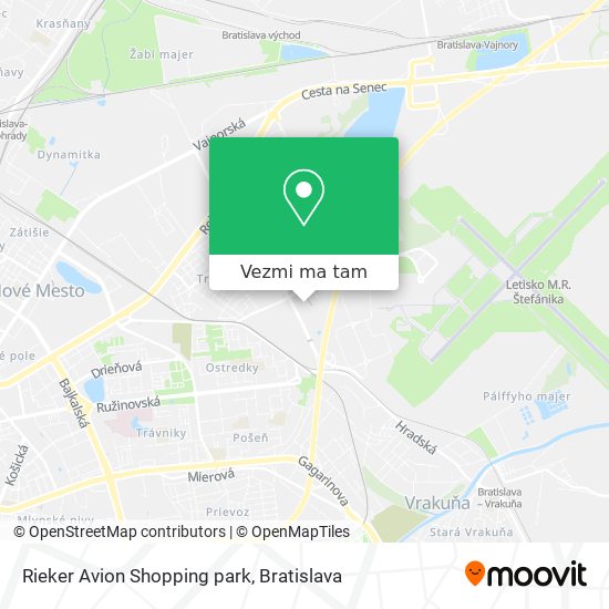 Rieker Avion Shopping park mapa