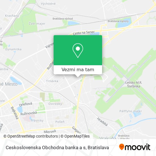 Ceskoslovenska Obchodna banka a s mapa