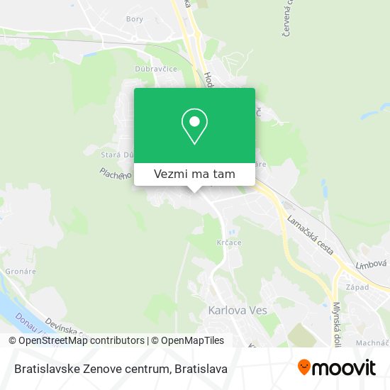 Bratislavske Zenove centrum mapa