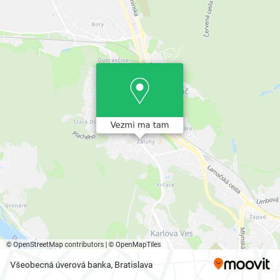 Všeobecná úverová banka mapa