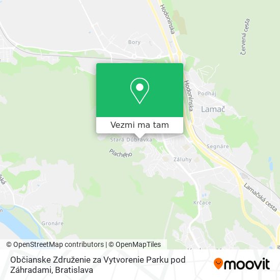 Občianske Združenie za Vytvorenie Parku pod Záhradami mapa