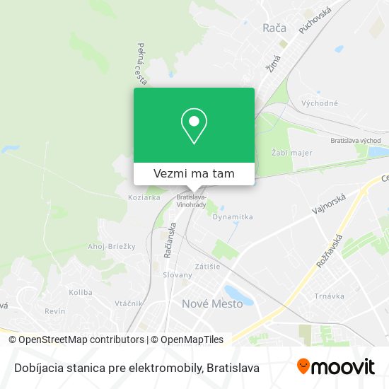 Dobíjacia stanica pre elektromobily mapa