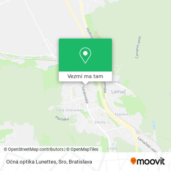 Očná optika Lunettes, Sro mapa