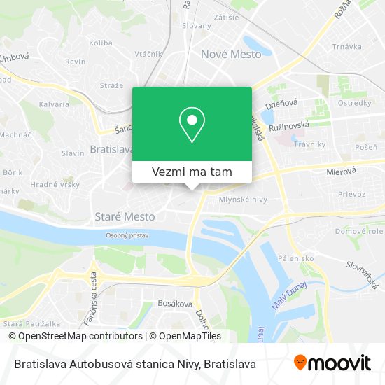 Bratislava Autobusová stanica Nivy mapa