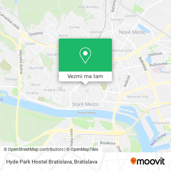 Hyde Park Hostel Bratislava mapa