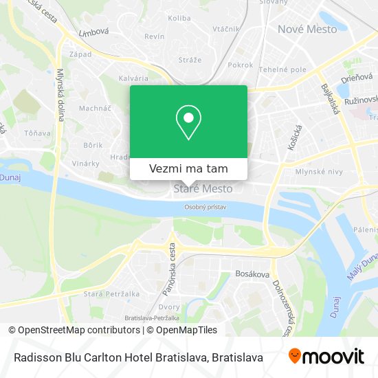 Radisson Blu Carlton Hotel Bratislava mapa
