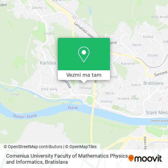 Comenius University Faculty of Mathematics Physics and Informatics mapa