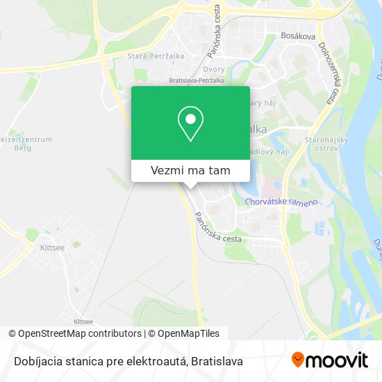 Dobíjacia stanica pre elektroautá mapa