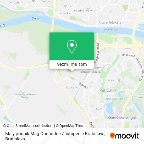 Maly podnik Mag Obchodne Zastupenie Bratislava mapa