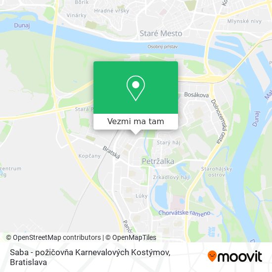 Saba - požičovňa Karnevalových Kostýmov mapa