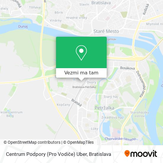 Centrum Podpory (Pro Vodiče) Uber mapa