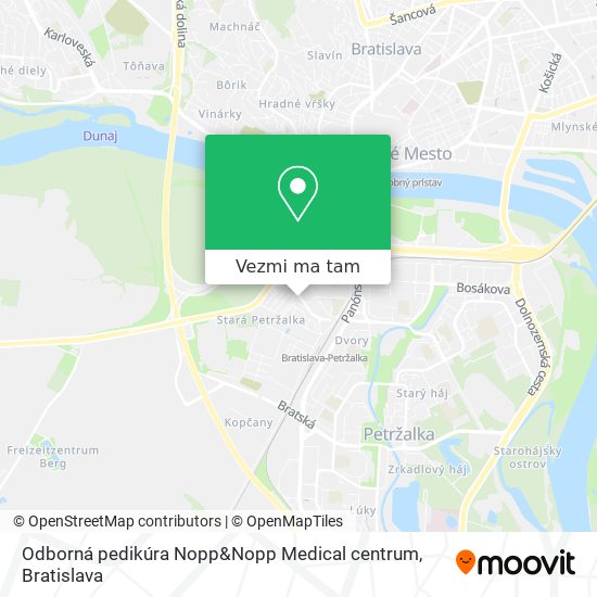 Odborná pedikúra Nopp&Nopp Medical centrum mapa