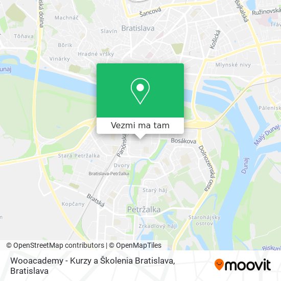 Wooacademy - Kurzy a Školenia Bratislava mapa
