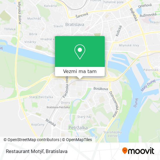 Restaurant Motýľ mapa