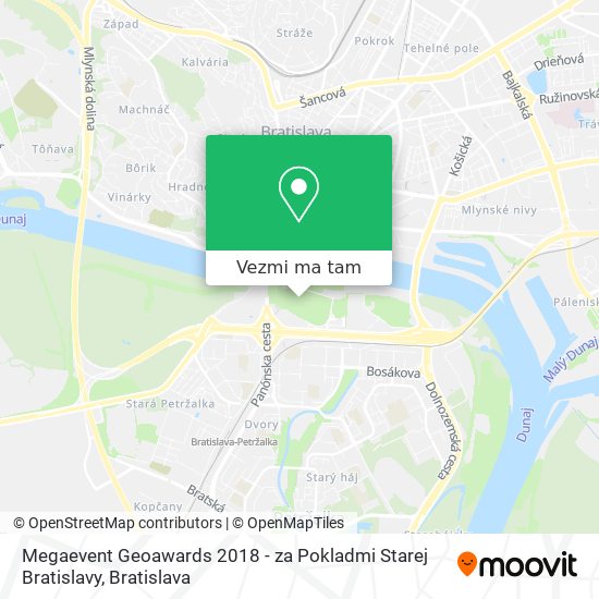 Megaevent Geoawards 2018 - za Pokladmi Starej Bratislavy mapa