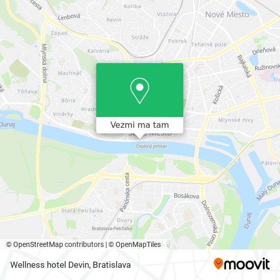 Wellness hotel Devin mapa