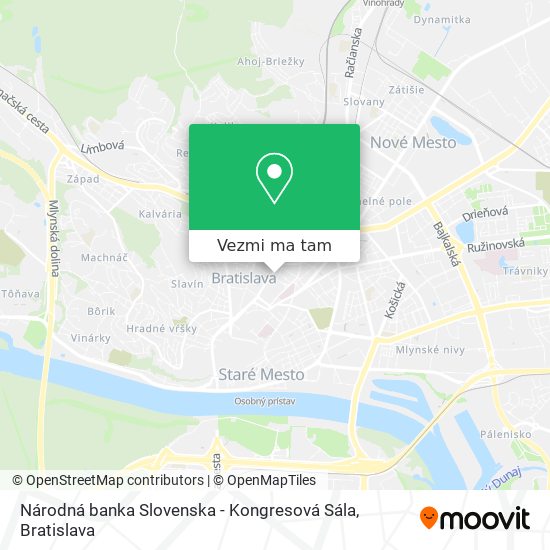 Národná banka Slovenska - Kongresová Sála mapa