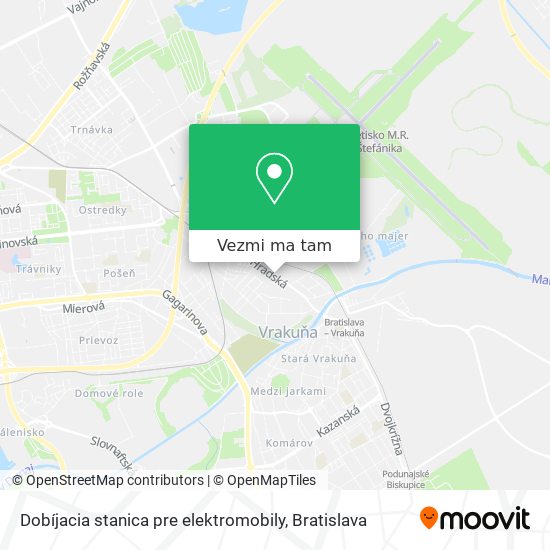 Dobíjacia stanica pre elektromobily mapa