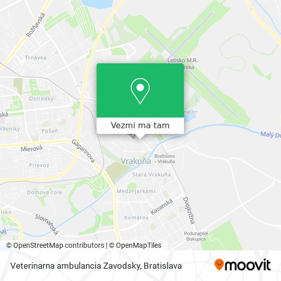 Veterinarna ambulancia Zavodsky mapa