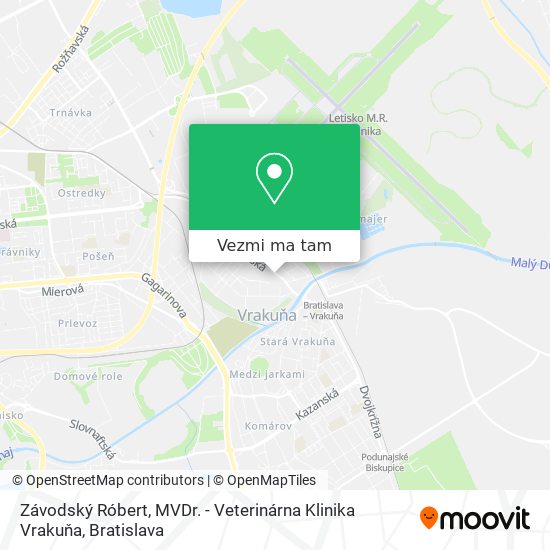 Závodský Róbert, MVDr. - Veterinárna Klinika Vrakuňa mapa