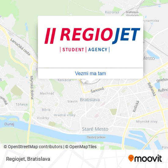 Regiojet mapa