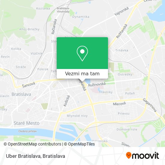 Uber Bratislava mapa