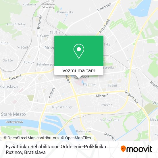 Fyziatricko Rehabilitačné Oddelenie-Poliklinika Ružinov mapa