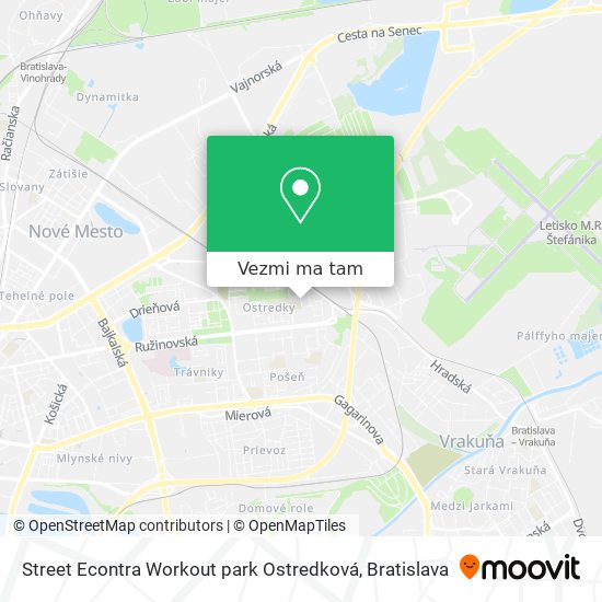 Street Econtra Workout park Ostredková mapa