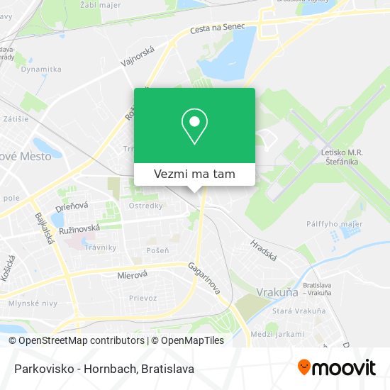 Parkovisko - Hornbach mapa