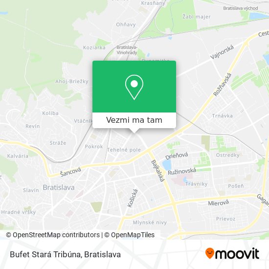 Bufet Stará Tribúna mapa