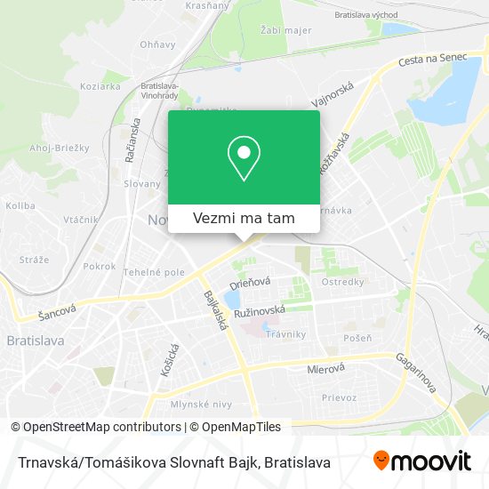 Trnavská / Tomášikova Slovnaft Bajk mapa