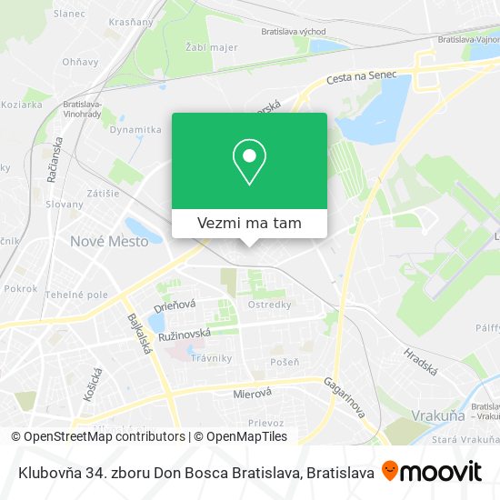 Klubovňa 34. zboru Don Bosca Bratislava mapa