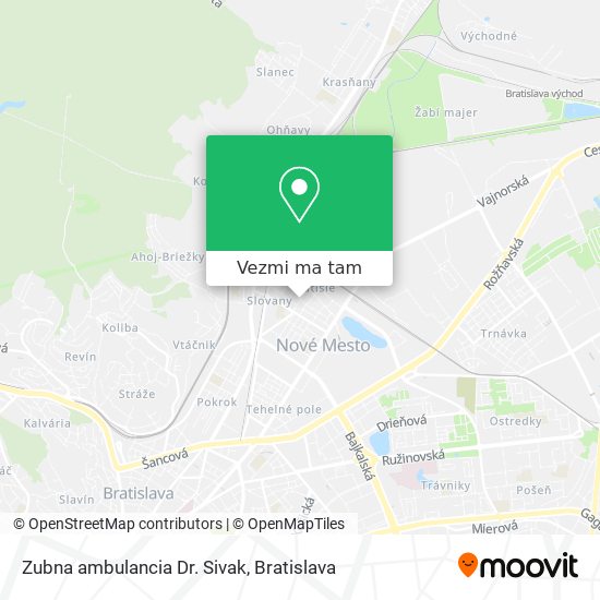 Zubna ambulancia Dr. Sivak mapa