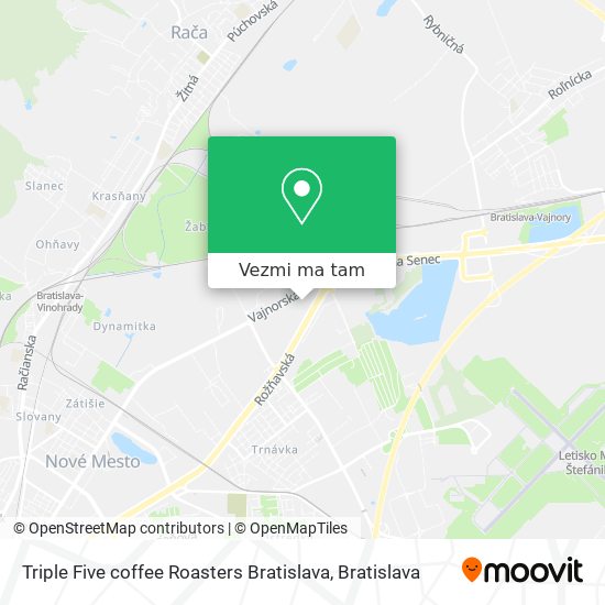 Triple Five coffee Roasters Bratislava mapa