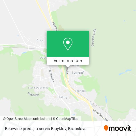 Bikewine predaj a servis Bicyklov mapa