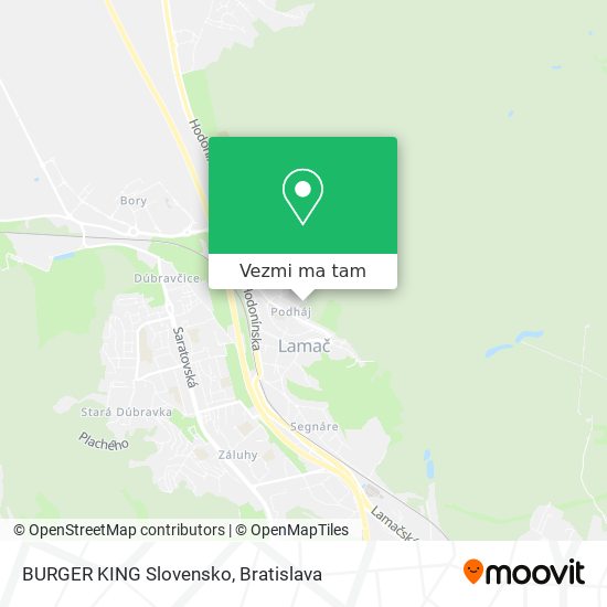 BURGER KING Slovensko mapa