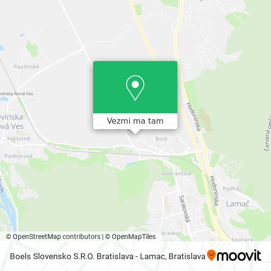 Boels Slovensko S.R.O. Bratislava - Lamac mapa