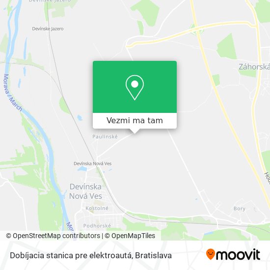 Dobíjacia stanica pre elektroautá mapa