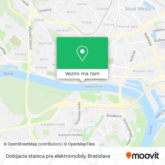 Dobíjacia stanica pre elektromobily mapa