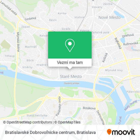 Bratislavské Dobrovoľnícke centrum mapa