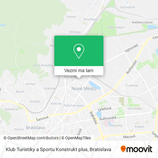 Klub Turistiky a Sportu Konstrukt plus mapa